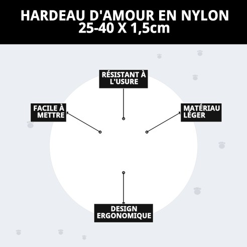 Harnais en Nylon Love 25-40 cm : Confort et Style pour votre Animal de Compagnie