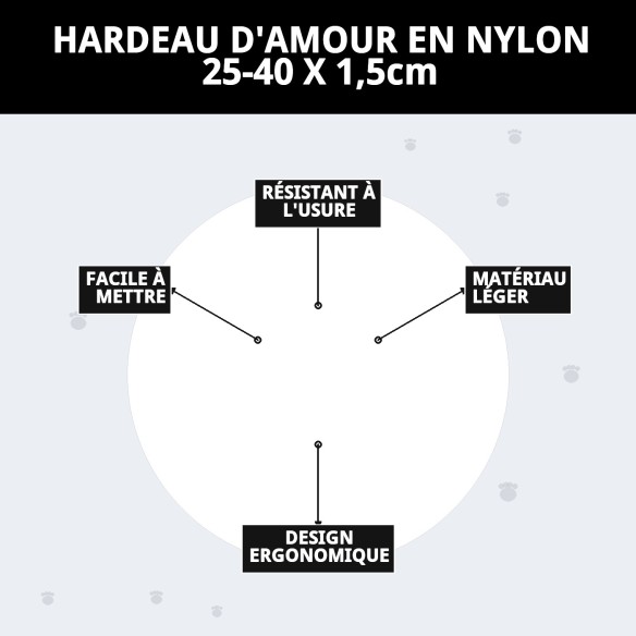 Harnais en Nylon Love 25-40 cm : Confort et Style pour votre Animal de Compagnie