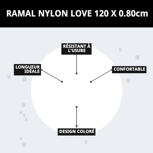 Rameau en nylon Love 120x0,80 cm pour votre animal de compagnie.