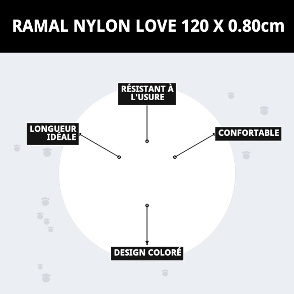 Rameau en nylon Love 120x0,80 cm pour votre animal de compagnie.