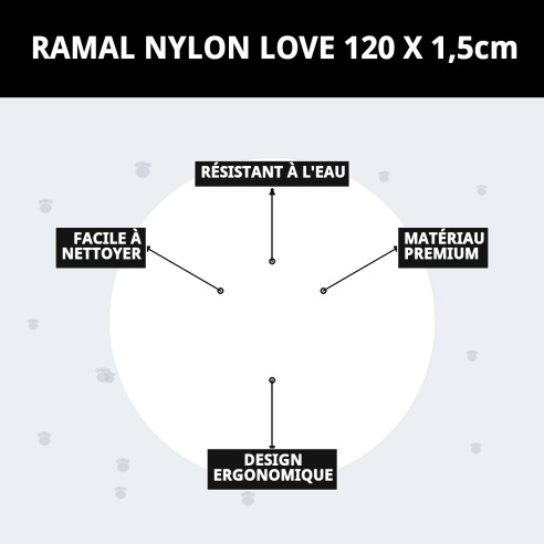 Ramal en Nylon Love 120x1,5cm : Confort et Style pour votre Animal de Compagnie