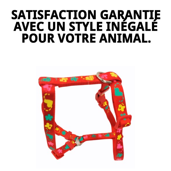 Harnais en Nylon Flower 25-35 cm : Style et Confort pour votre Animal de Compagnie