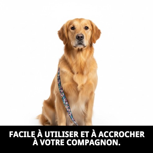 Ramal en Nylon Flower 120x1cm : Style et Confort pour Votre Animal de Compagnie