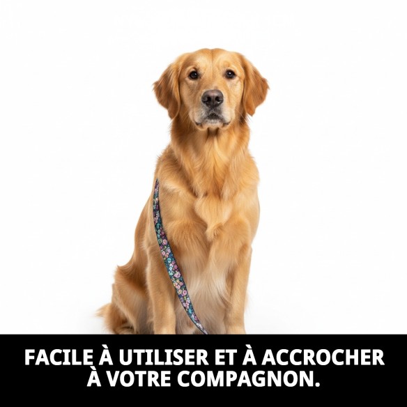 Ramal en Nylon Flower 120x1cm : Style et Confort pour Votre Animal de Compagnie