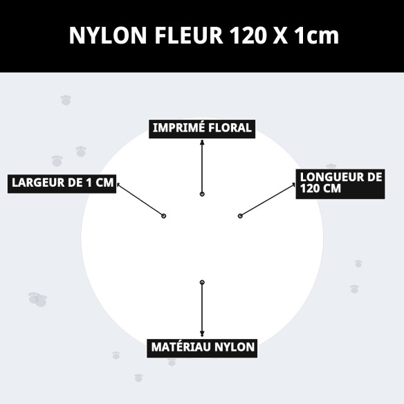 Ramal en Nylon Flower 120x1cm : Style et Confort pour Votre Animal de Compagnie