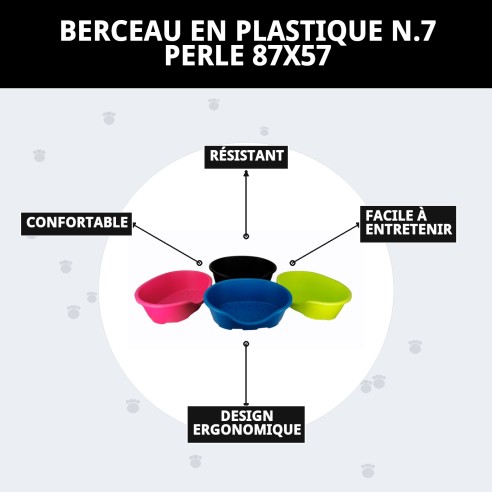 Cage en plastique N.7 Perla 87x57 pour animaux de compagnie, confortable et durable.