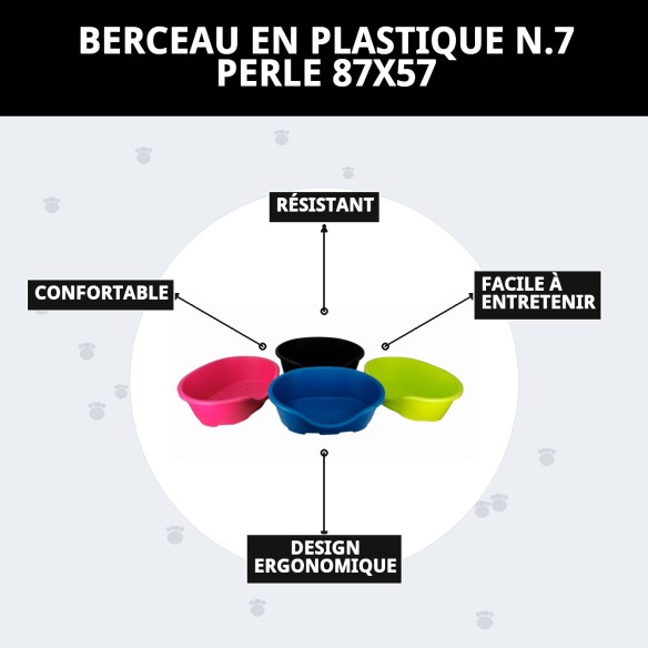 Cage en plastique N.7 Perla 87x57 pour animaux de compagnie, confortable et durable.