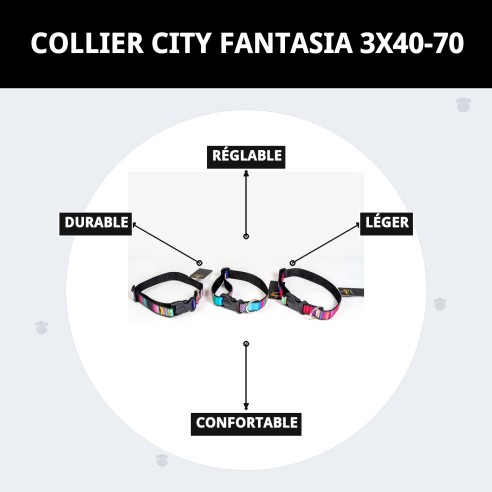 Collier City Fantaisie : Style et Confort pour Votre Animal de Compagnie