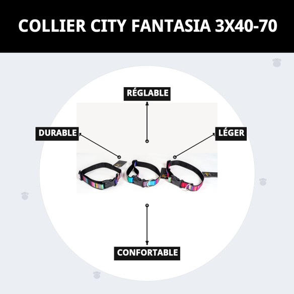 Collier City Fantaisie : Style et Confort pour Votre Animal de Compagnie