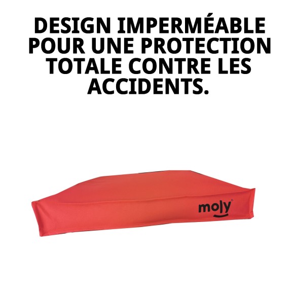 Matelas étanche rouge T-1 80x60x10 pour animaux heureux.