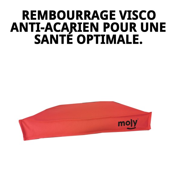 Matelas étanche rouge T-2 90x60x10 pour animaux de compagnie heureux.