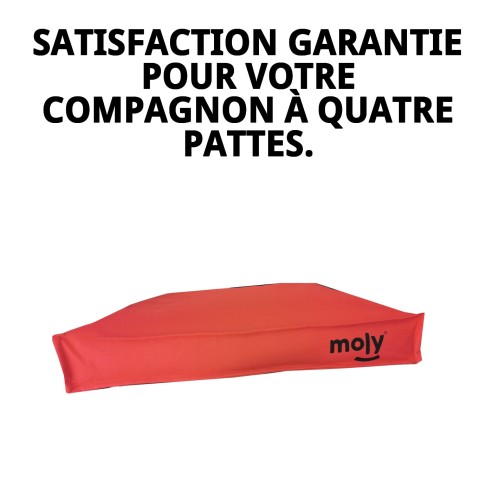 Matelas étanche rouge T-2 90x60x10 pour animaux de compagnie heureux.