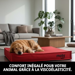 Matelas imperméable rouge T-3 105x95x10 pour animaux de compagnie faciles. 2