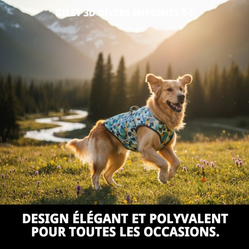 Gilet 3D Plusieurs Imprimés T-L pour Animaux Élégants