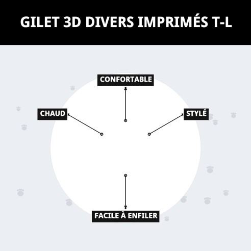 Gilet 3D Plusieurs Imprimés T-L pour Animaux Élégants