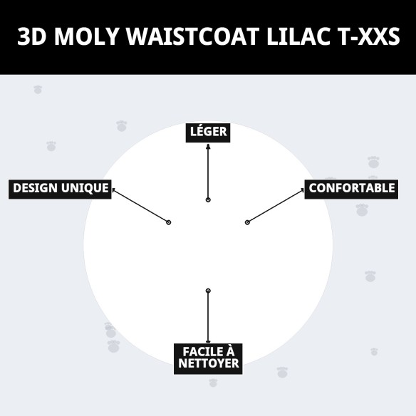 Gilet 3D Moly Lilas T-XXS : Style et Confort pour votre Animal de Compagnie