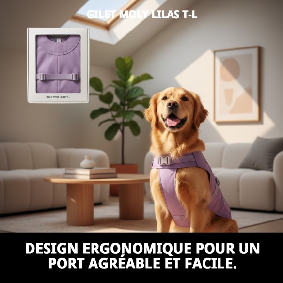 Gilet Moly Lilas pour Chien Taille L - Confort et Style