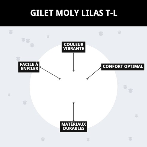 Gilet Moly Lilas pour Chien Taille L - Confort et Style
