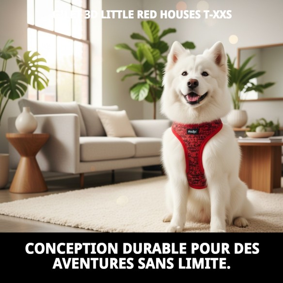Gilet 3D Casitas Rojas T-XXS pour votre animal de compagnie élégant.