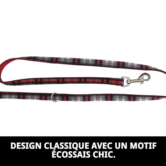 Ramal Écossais T-2 120*2 : Style et Sécurité pour Votre Animal de Compagnie