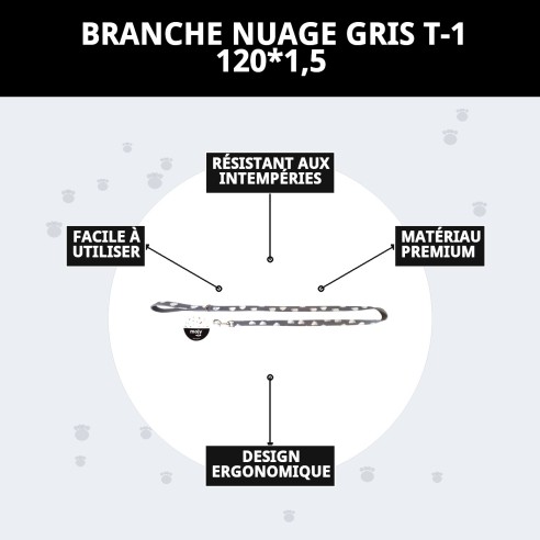 Ramal Nubes Gris T-1 120*1,5 : Style et Confort pour votre Animal de Compagnie