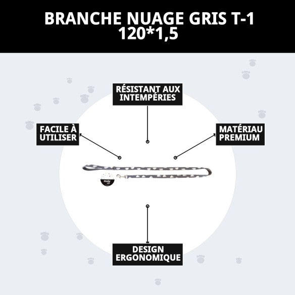 Ramal Nubes Gris T-1 120*1,5 : Style et Confort pour votre Animal de Compagnie