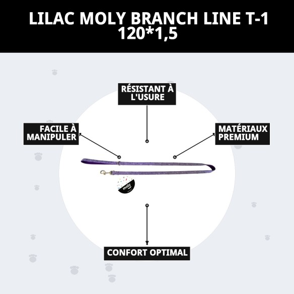 Ramal Moly Lila T-1 120*1,5 : Style et Sécurité pour Votre Animal de Compagnie