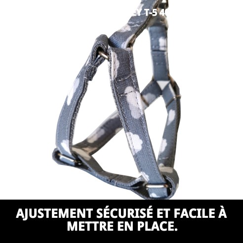 Petral Nube Gris T-5 40-50 cm - Confort et Style pour votre Animal de Compagnie
