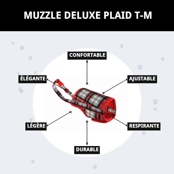 Muzzle Deluxe Écossais T-M : Confort et Style pour Votre Animal de Compagnie