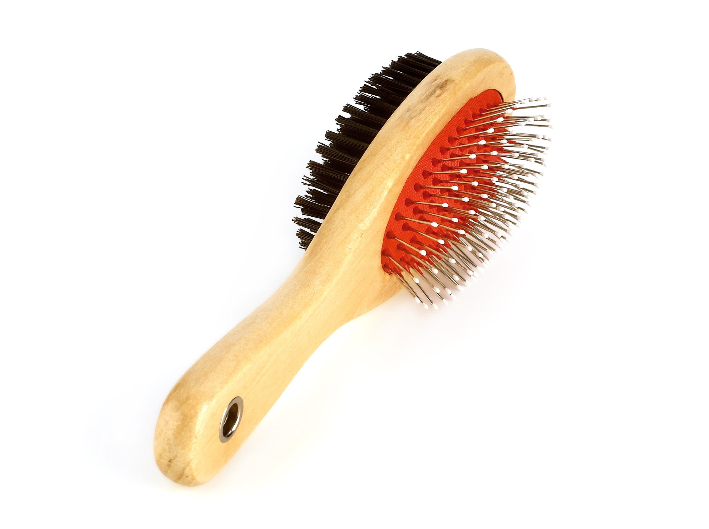Cepillo Bambú Doble Púas de Nylon Grande Moly | Cepillado Suave y Eficaz para Pelos Medios y Largos