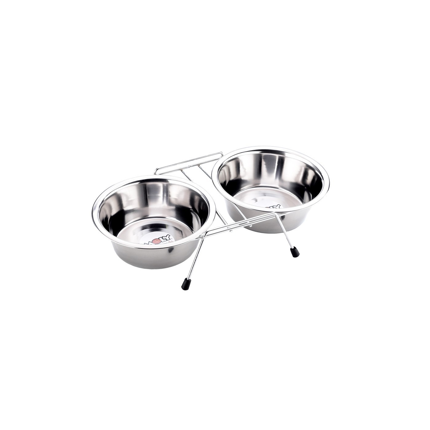 COMEDERO DOBLE 16.5CM C/SOPORTE 2X0.70L