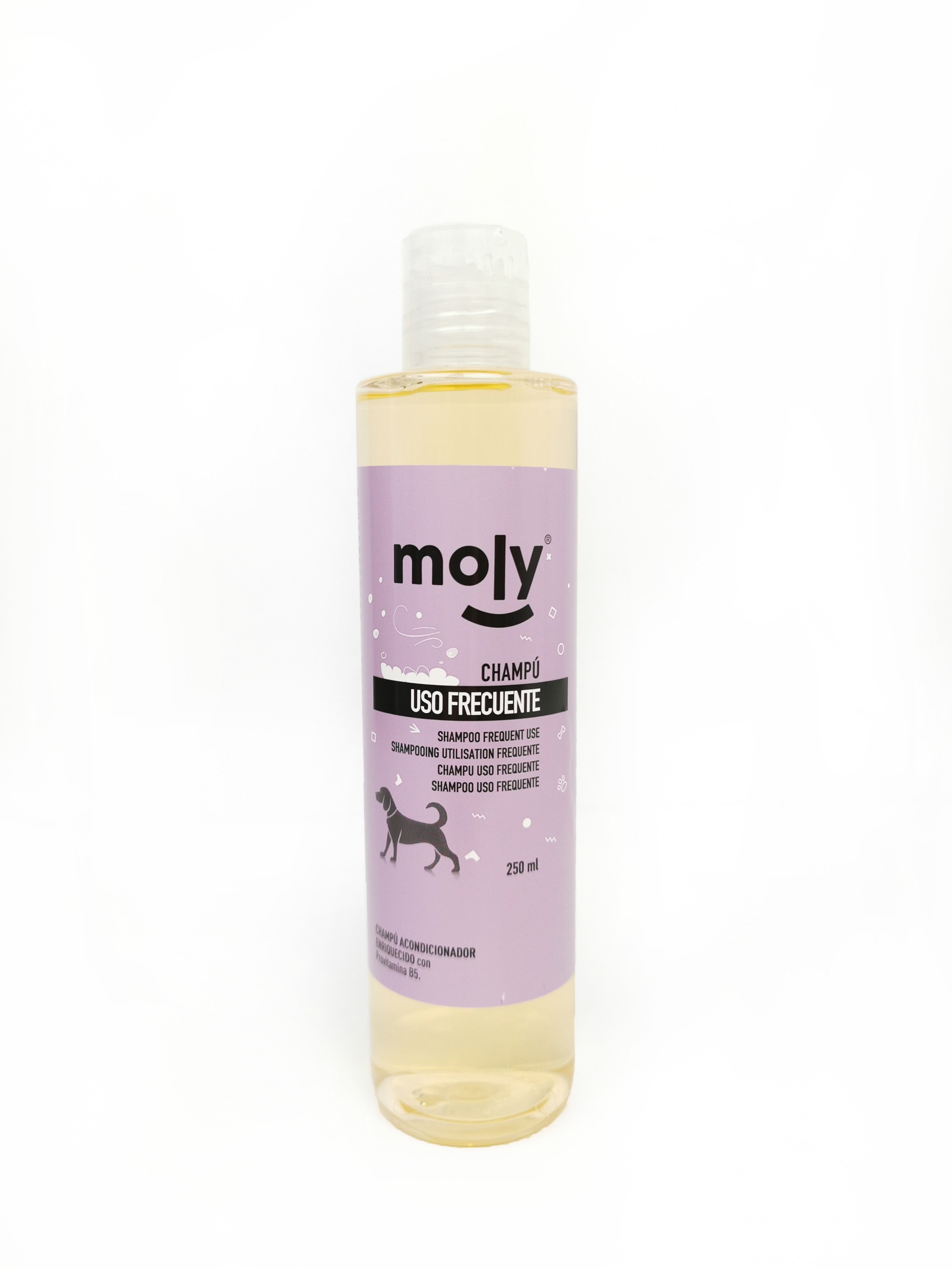 Champú Uso Frecuente 250 ml Moly | Limpieza Suave y Diaria para Todo Tipo de Perros